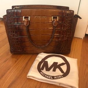 Michael Kors Croc Embossed Selma Satchel